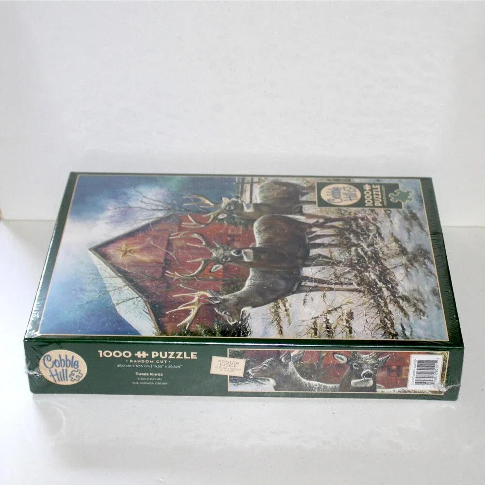Cobble Hill Puzzle Three Kings 1000 pieces NEW Sealed Deer Country Barn winter